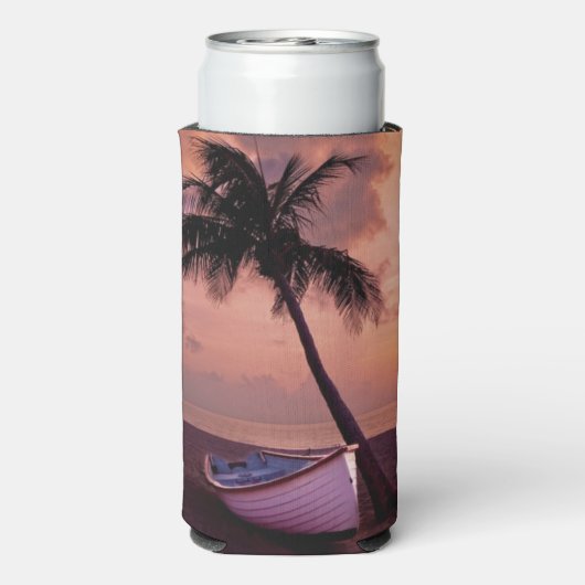 Palmboom en strandstralen seltzer blikjeskoeler (Seltzer Achterkant)