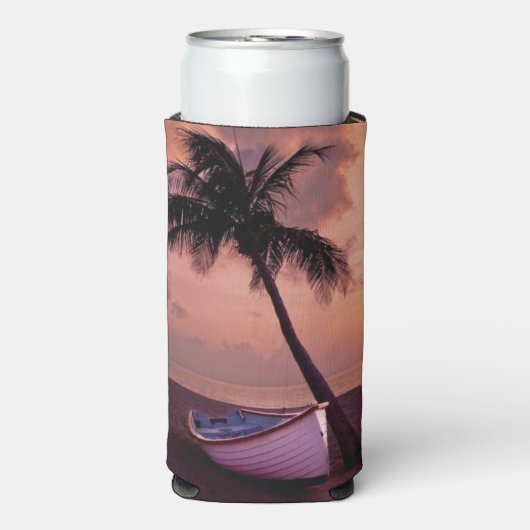 Palmboom en strandstralen seltzer blikjeskoeler (Seltzer Voorkant)