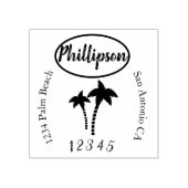 Palmboom en strandthema rubberstempel (Afrduk)
