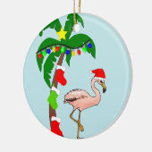 Palmboom en tropische kerstmis keramisch ornament (Links)