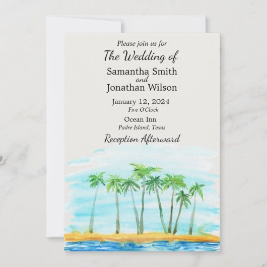 Palmboom en uitnodiging tot het huwelijk (Voorkant)