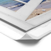 Palmboom en Uitzicht kunstmatig venster voor ocean Poster (Hoek)