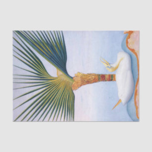 Palmboom en vogel door Joseph Stella Tissuepapier