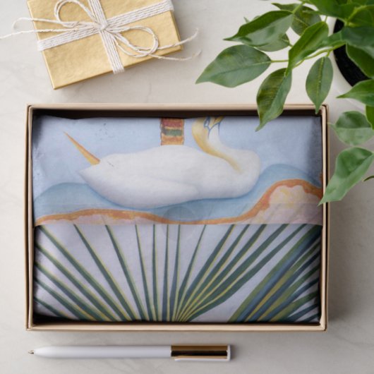 Palmboom en vogel van Joseph Stella Tissuepapier (Geschenk)