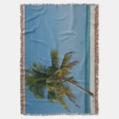 Palmboom en wit zandstrand 2 deken (Voorkant Verticaal)