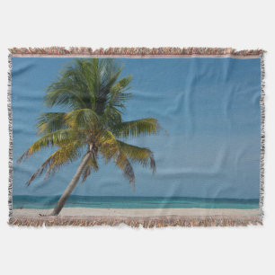 Palmboom en wit zandstrand 2 deken