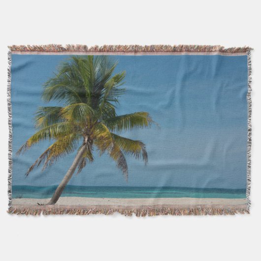 Palmboom en wit zandstrand 2 deken (Voorkant)