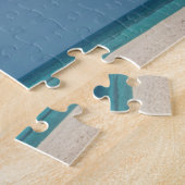 Palmboom en wit zandstrand 2 legpuzzel (Zijkant)