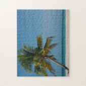 Palmboom en wit zandstrand 2 legpuzzel (Verticaal)