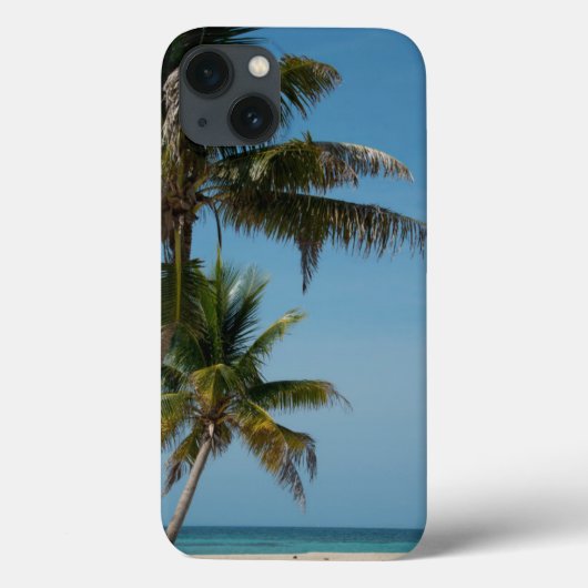 Palmboom en wit zandstrand Case-Mate iPhone case (Achterkant)