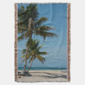 Palmboom en wit zandstrand deken (Voorkant Verticaal)