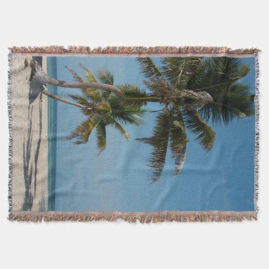 Palmboom en wit zandstrand deken (Voorkant)