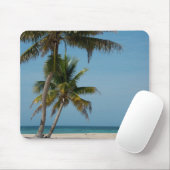 Palmboom en wit zandstrand muismat (Met muis)