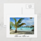 Palmboom en witte briefkaart voor overwaterresort (Voorkant / Achterkant)