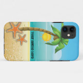 Palmboom en zeesterren tropisch landschap Case-Mate iPhone case (Achterkant (horizontaal))
