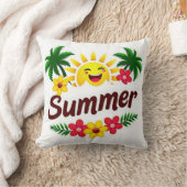 Palmboom en Zonnekussen Kussen (Deken)