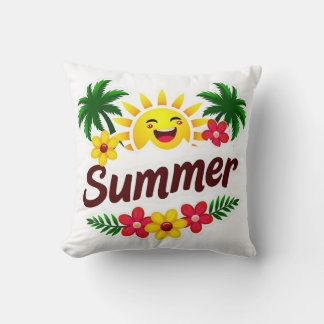 Palmboom en Zonnekussen Kussen
