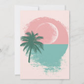 Palmboom en Zonsondergang Strandfeest Uitnodiging (Achterkant)