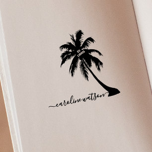 Palmboom Ex libris Rubberen stempel