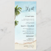 Palmboom Exotisch Tropisch Strand Laten we bruilof Menu (Voorkant)