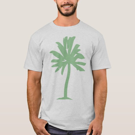 Palmboom - Faded groen T-shirt (Voorkant)