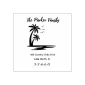 Palmboom familienaam retouradres rubberstempel (Afrduk)
