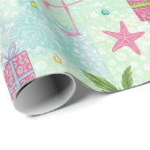 Palmboom Flamingo Tropische Sfeer Cadeaupapier (Rol Hoek)