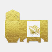 Palmboom Foliage Gold Foil Leaves Weddenschap Whit Bedankdoosjes (Uitgevouwen)