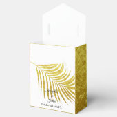 Palmboom Foliage Gold Foil Leaves Weddenschap Whit Bedankdoosjes (Geopend)