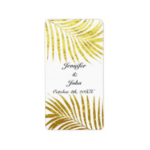 Palmboom Foliage Gold Foil Leaves Weddenschap Whit