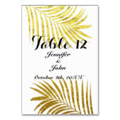 Palmboom Foliage Gold Foil Leaves Weddenschap Whit Kaart (Voorkant)