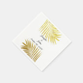 Palmboom Foliage Gold Foil Leaves Weddenschap Whit Servet (Hoek)