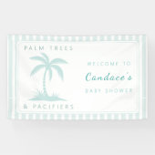Palmboom | Fopspeen Kust Baby Shower Welkom Spandoek (Horizontaal)
