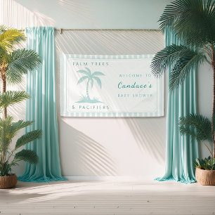 Palmboom Fopspeen Kust Baby Shower Welkom Spandoek