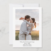 Palmboom foto Tropische strand bruiloft Save The Date (Achterkant)