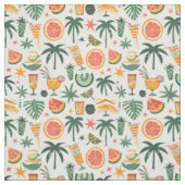 Palmboom Fruitpatroon Stof (Swatch)