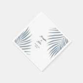 Palmboom gebladerte Dusty Blue Bladeren Cool Weddi Servet (Hoek)