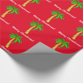 Palmboom gedecorbeerd voor Kerstmis Cadeaupapier (Hoek)