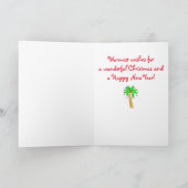 Palmboom gedecorbeerd voor Kerstmis Feestdagen Kaart (Binnen)