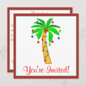 Palmboom gedecorbeerd voor Kerstmis Kaart (Voorkant / Achterkant)