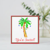 Palmboom gedecorbeerd voor Kerstmis Kaart (Staand voorkant)