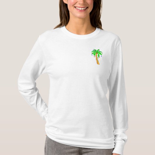Palmboom gedecorbeerd voor Kerstmis T-shirt (Voorkant)