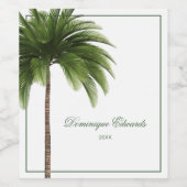 Palmboom Groen Eenvoudig Wijn Etiket (Enkel label)