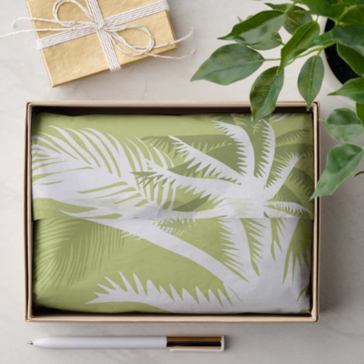 Palmboom, groen- en witteweefselpapier tissuepapier (Geschenk)