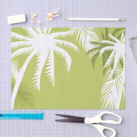 Palmboom, groen- en witteweefselpapier tissuepapier (Craft)
