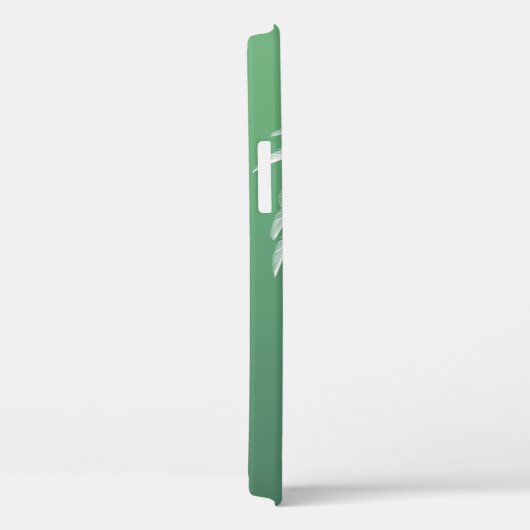 Palmboom groen wit tropisch elegant monogram Case-Mate iPhone case (Achterkant / Rechts)