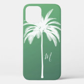 Palmboom groen wit tropisch elegant monogram Case-Mate iPhone case (Achterkant)