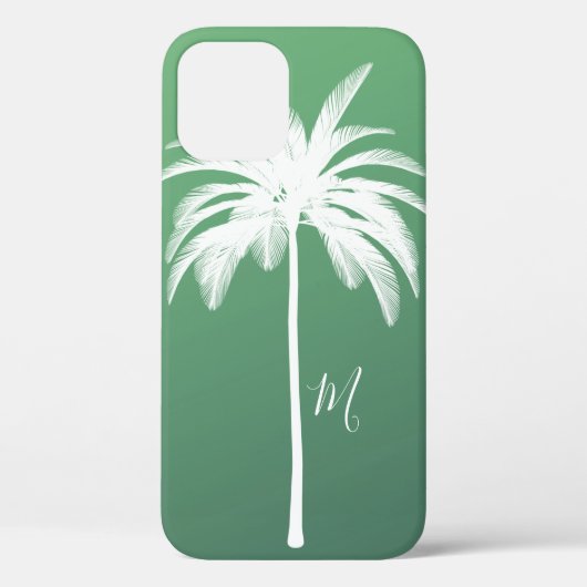 Palmboom groen wit tropisch elegant monogram Case-Mate iPhone case (Achterkant)