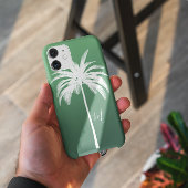 Palmboom groen wit tropisch elegant monogram Case-Mate iPhone case