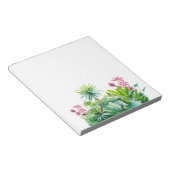 Palmboom, groene rode bladeren, natuur notitieblok (Schuin)